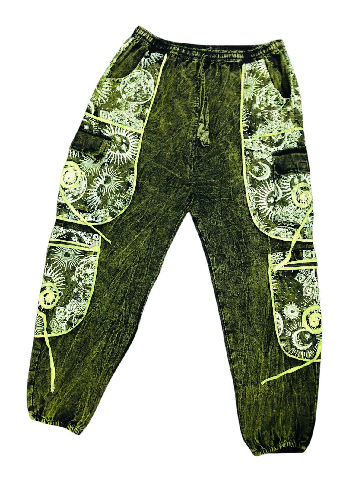 Cotton Celestial Beauty Green Swirl Pant