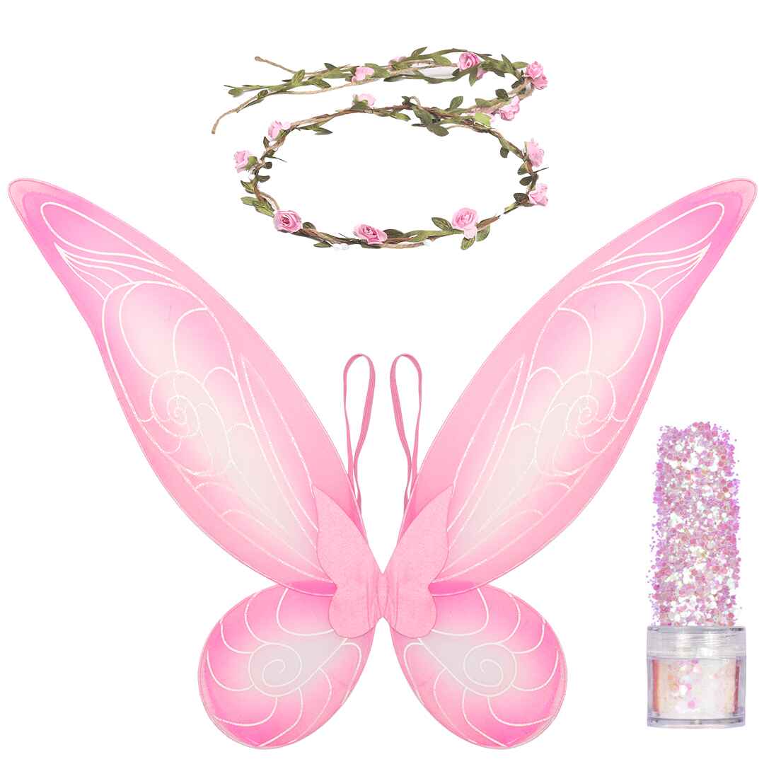 Pink Fairy Costume Accessories Set  Fairy Wings, Fairy Crown