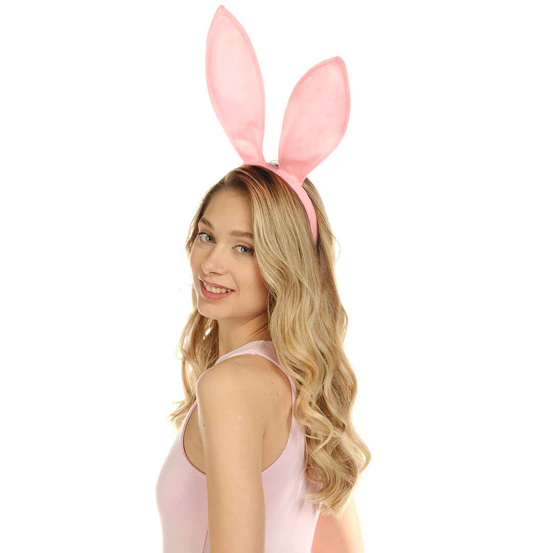 Playboy Bunny Ears Headband - Velvet Pink Rabbit Ears