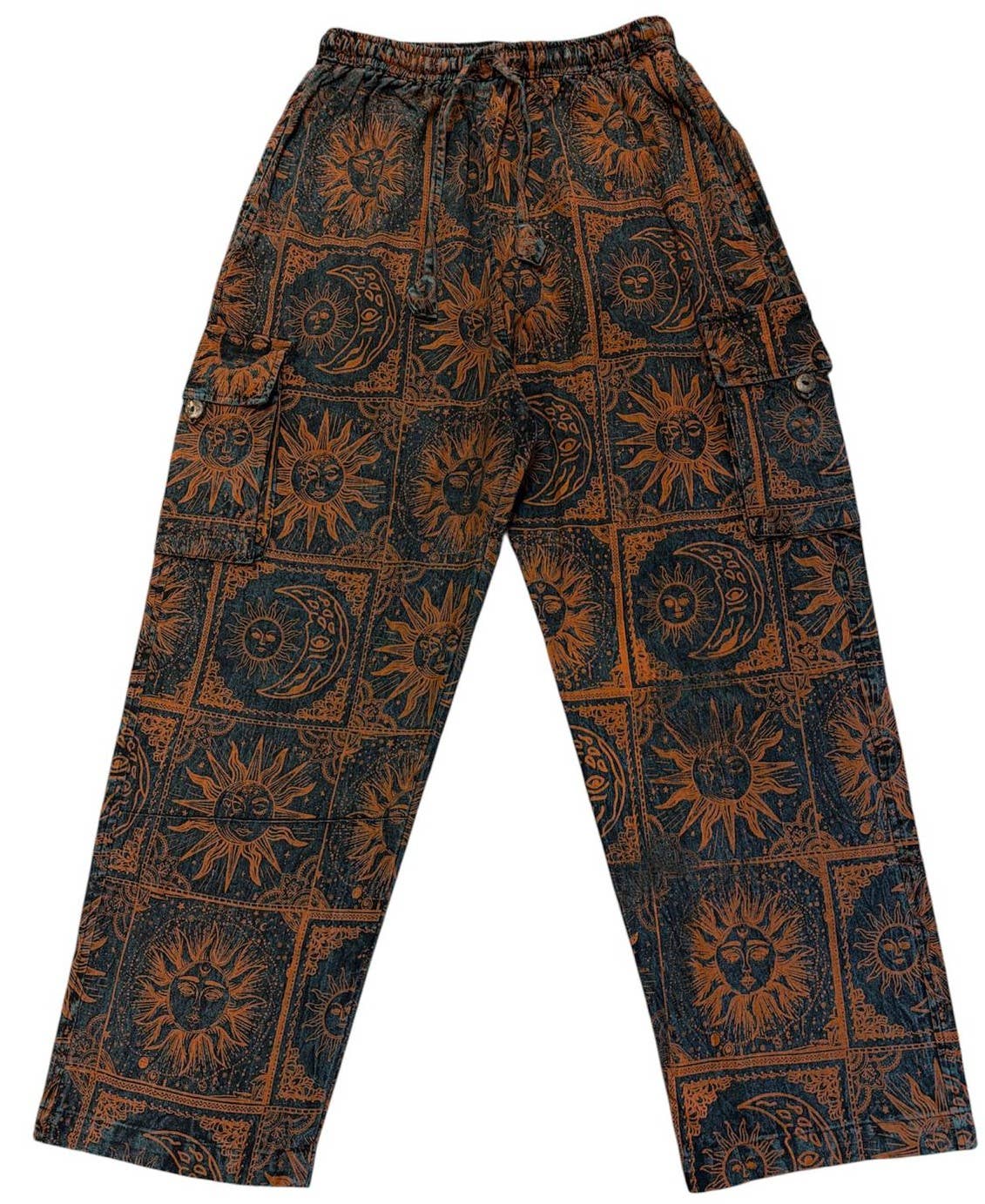 Cotton Rust and Black Celestial Pant