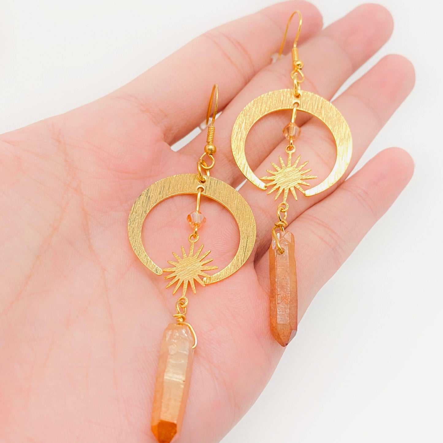Moon and Stars Crystal Earrings