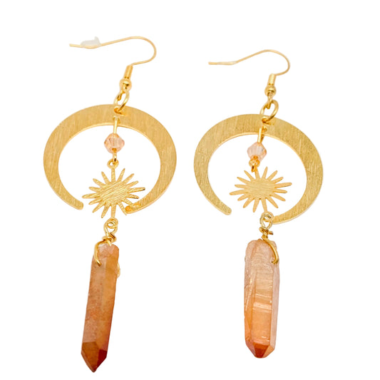 Moon and Stars Crystal Earrings