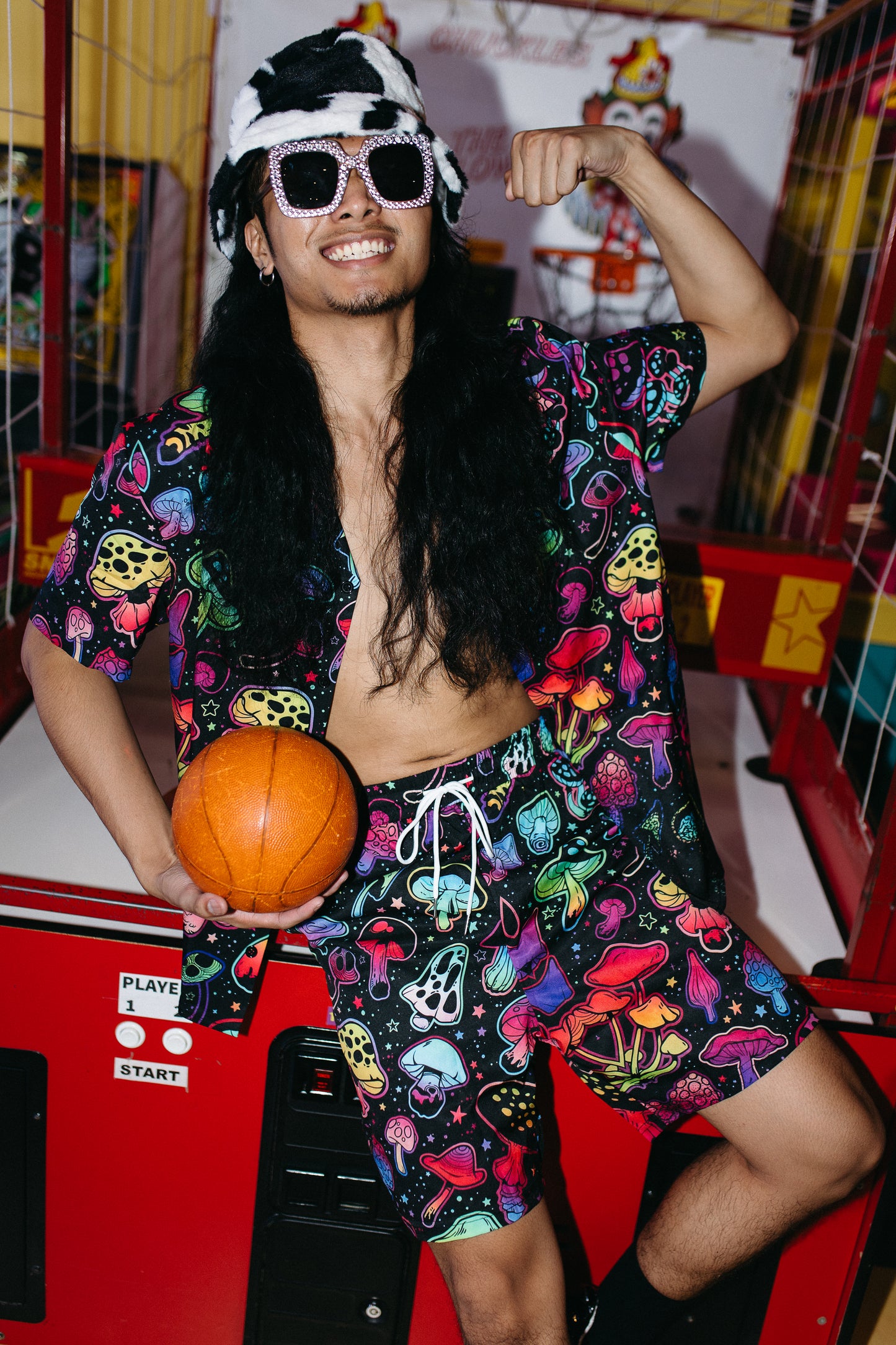 Rainbow Psychedelic Mushroom print 2 piece outfit