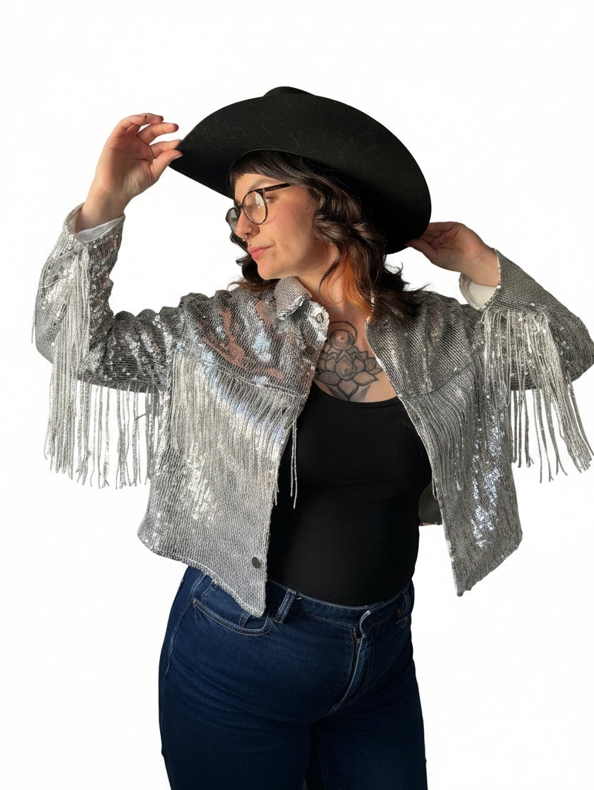 Sequin Saddlery Fringed Jacket