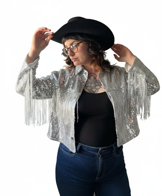 Sequin Saddlery Fringed Jacket