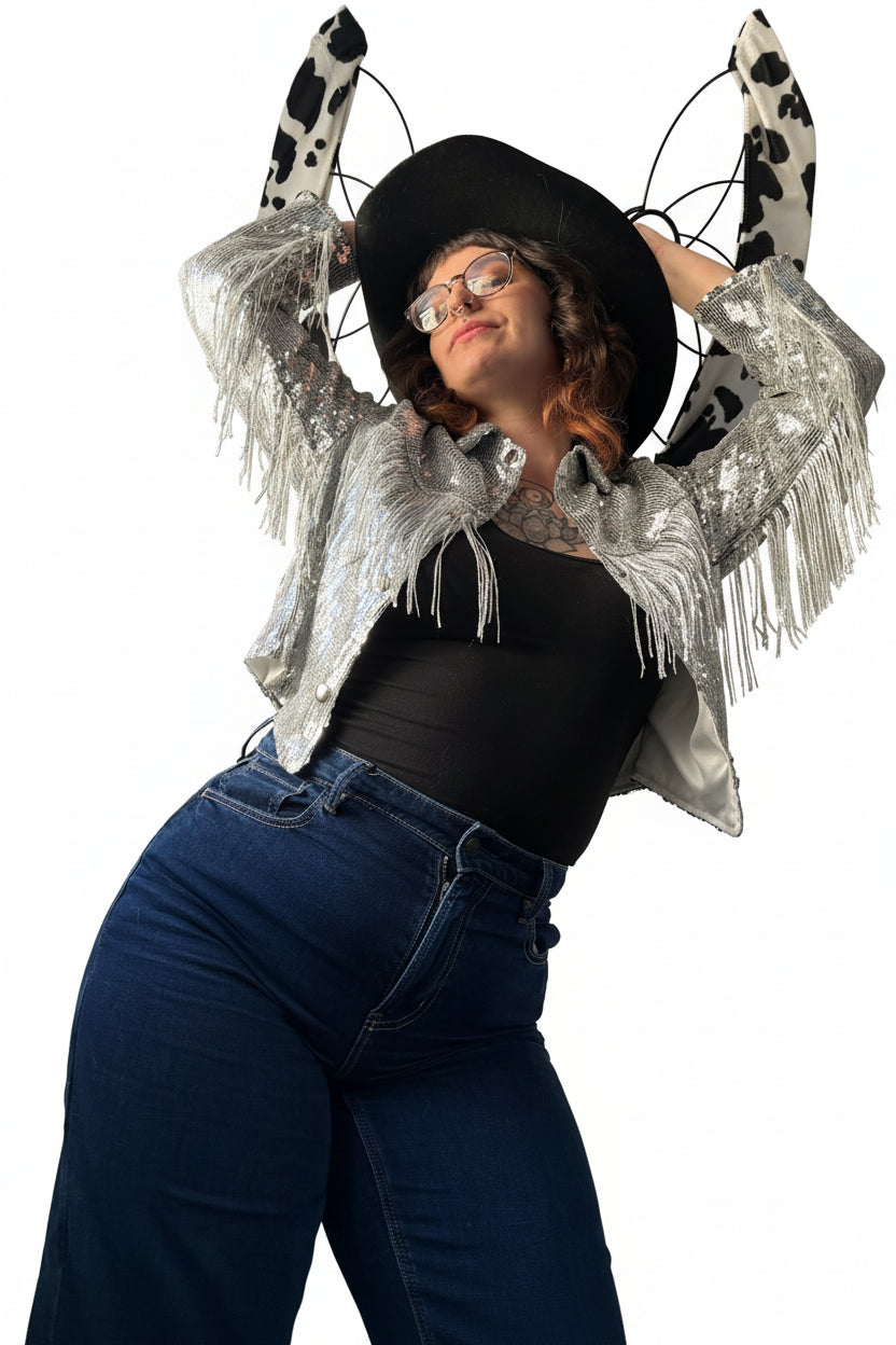 Sequin Saddlery Fringed Jacket