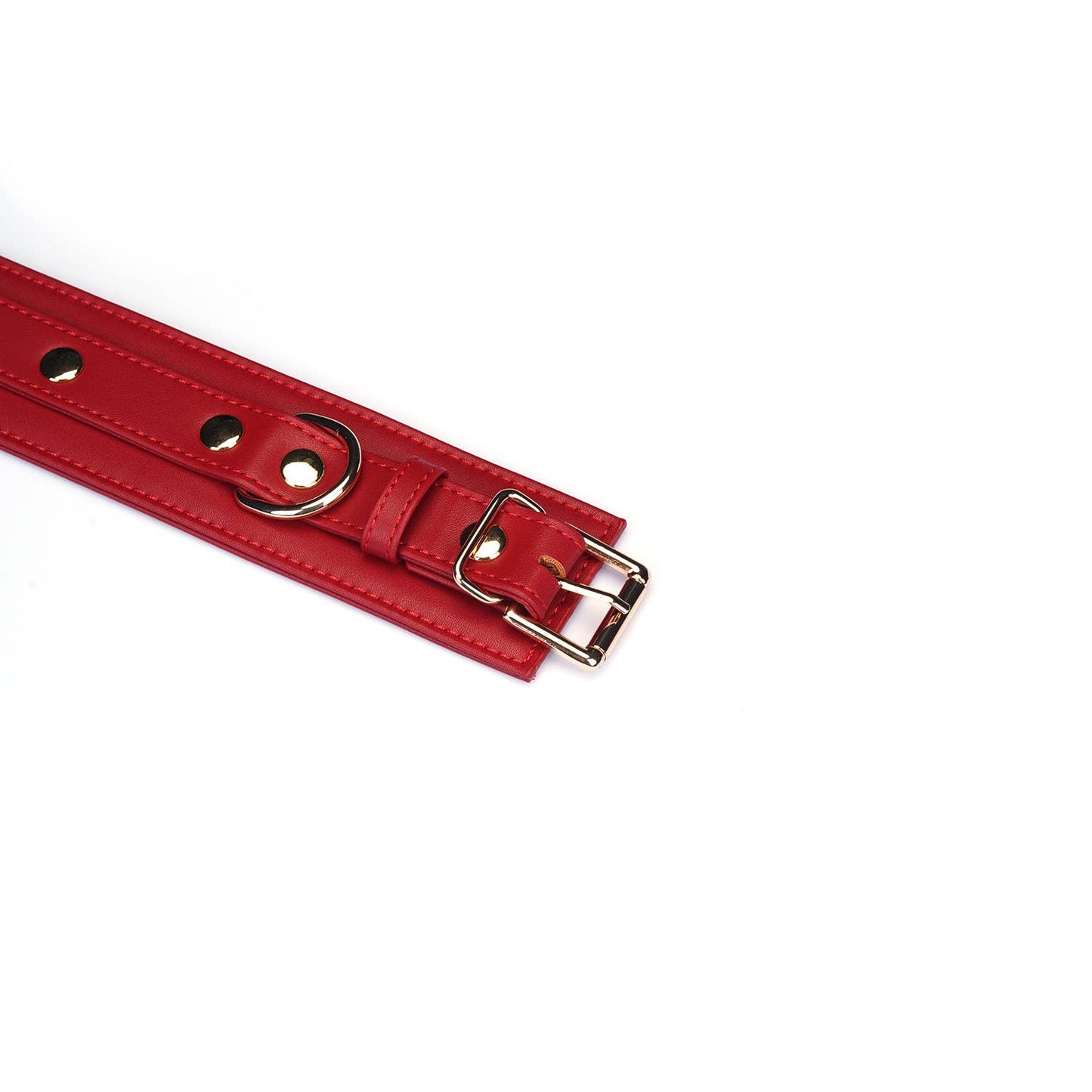 Red Faux Leather Wrist Cuffs