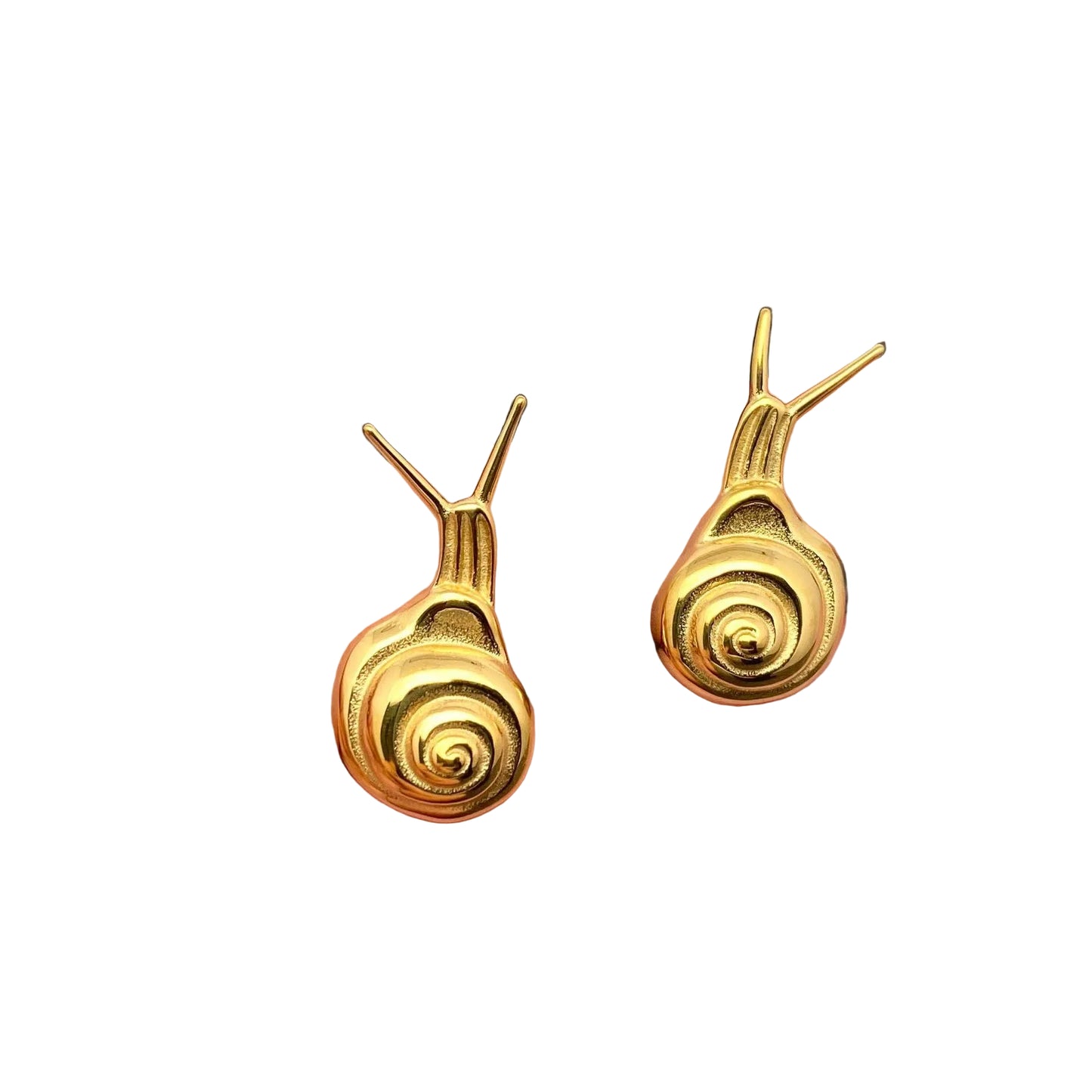 18K Gold Plated Stainless Steel Snail Stud Earrings