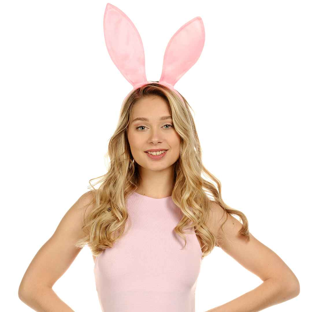 Playboy Bunny Ears Headband - Velvet Pink Rabbit Ears