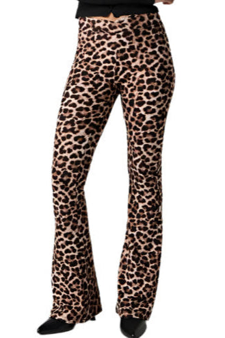 Wild thing animal print stretchy flare leggings