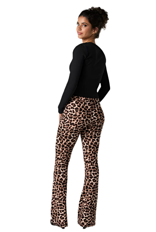 Wild thing animal print stretchy flare leggings