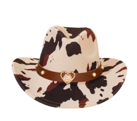 Lasso Me Cow Print Cowboy Hat