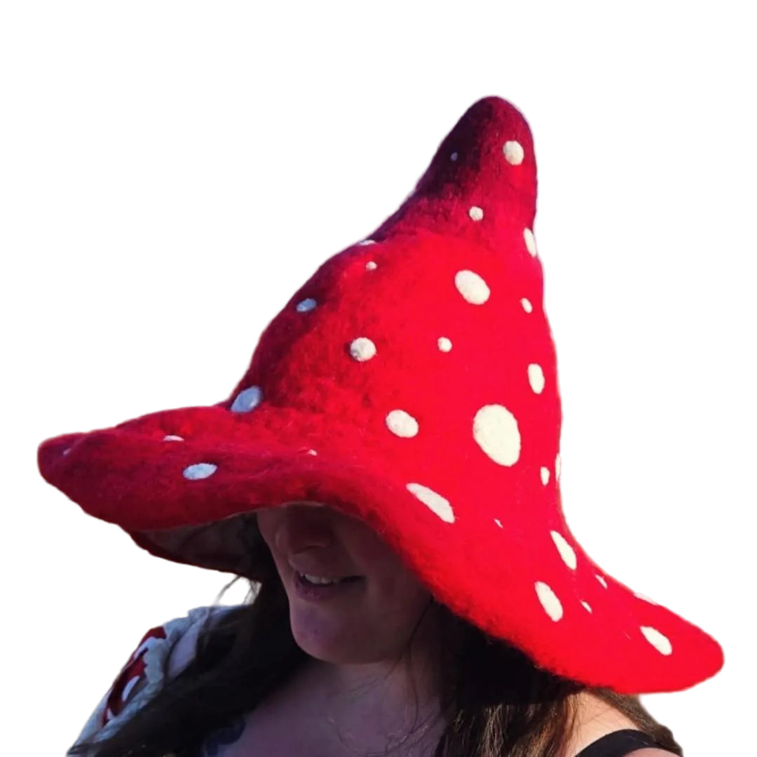 Amanita Muscaria Hand felted wool hat by Moss & Thimble