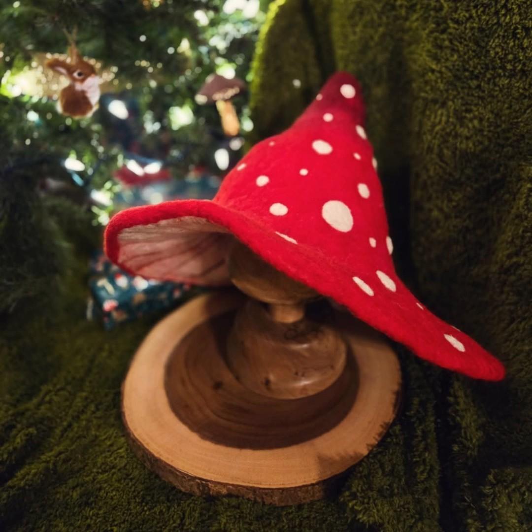 Amanita Muscaria Hand felted wool hat by Moss & Thimble